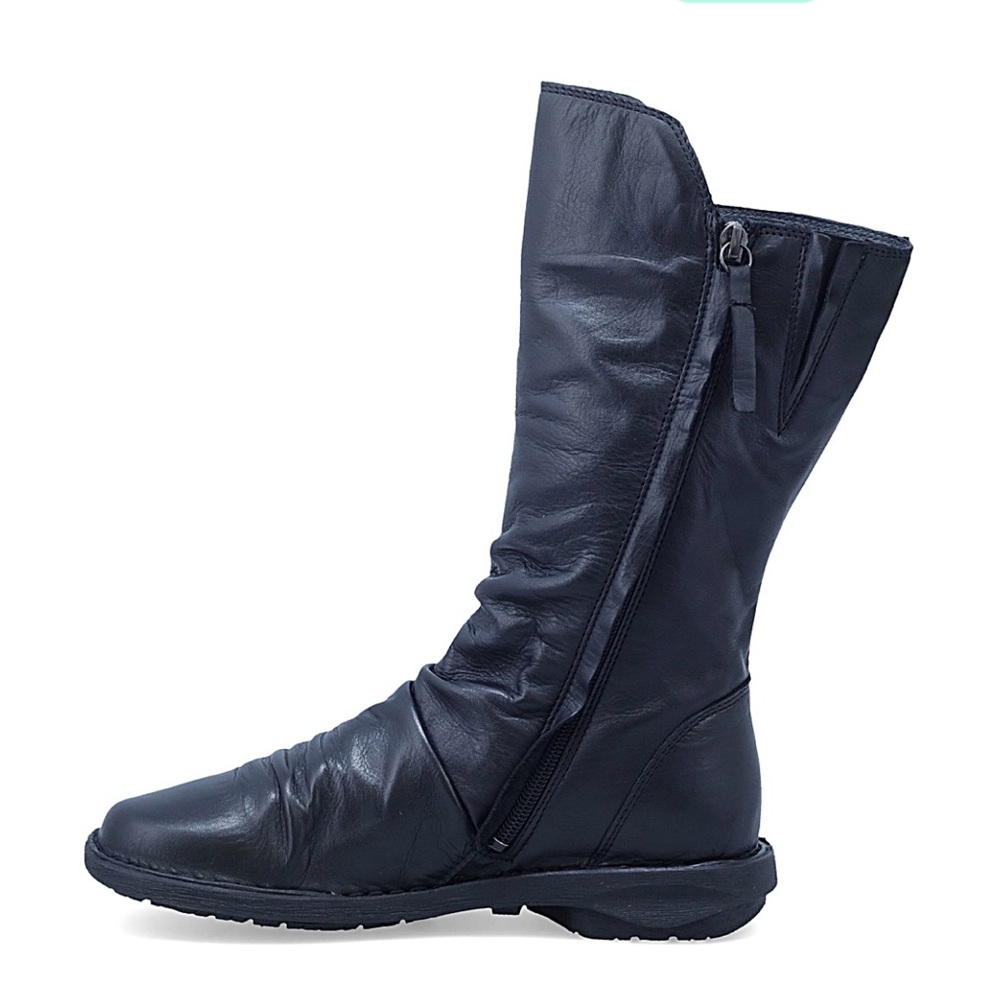 Miz Mooz Parnell black leather mid-calf boots sz 38  7 or 7.5  Excellent!!